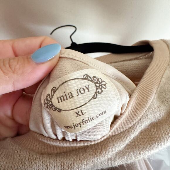 Joyfolie Mia Joy Tan Brown Banded Waist Lined Sweater Dress - XL - Picture 6 of 8